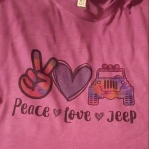 Bella canvas pink peace love and Jeep